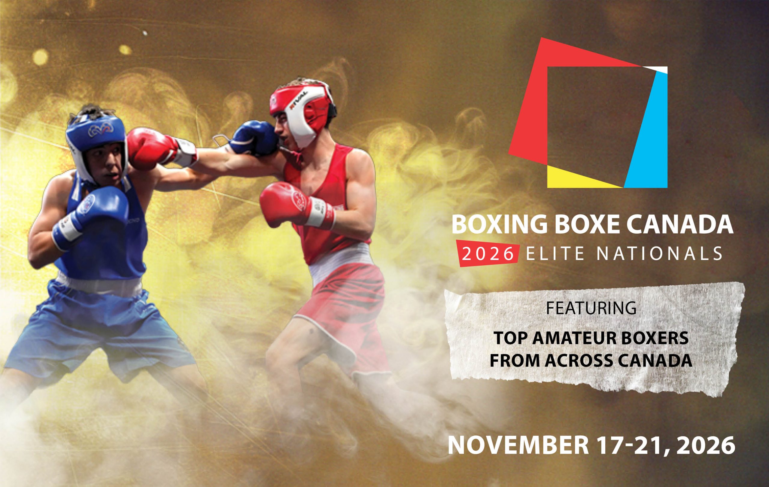 Boxing Canada 2026 Elite Nationals, November 17–21, featuring top amateur boxers from across Canada.